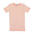 Kin Kin K38 Pink & Hot Pink Thread Ribbed 3/4 Sleeve T-Shirt